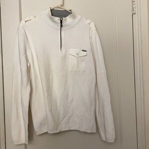 Express white zip sweater size: L